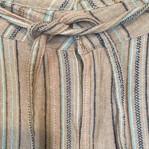 Democracy palazzo cropped pants linen rayon blend desert colours beachy - Picture 3 of 16